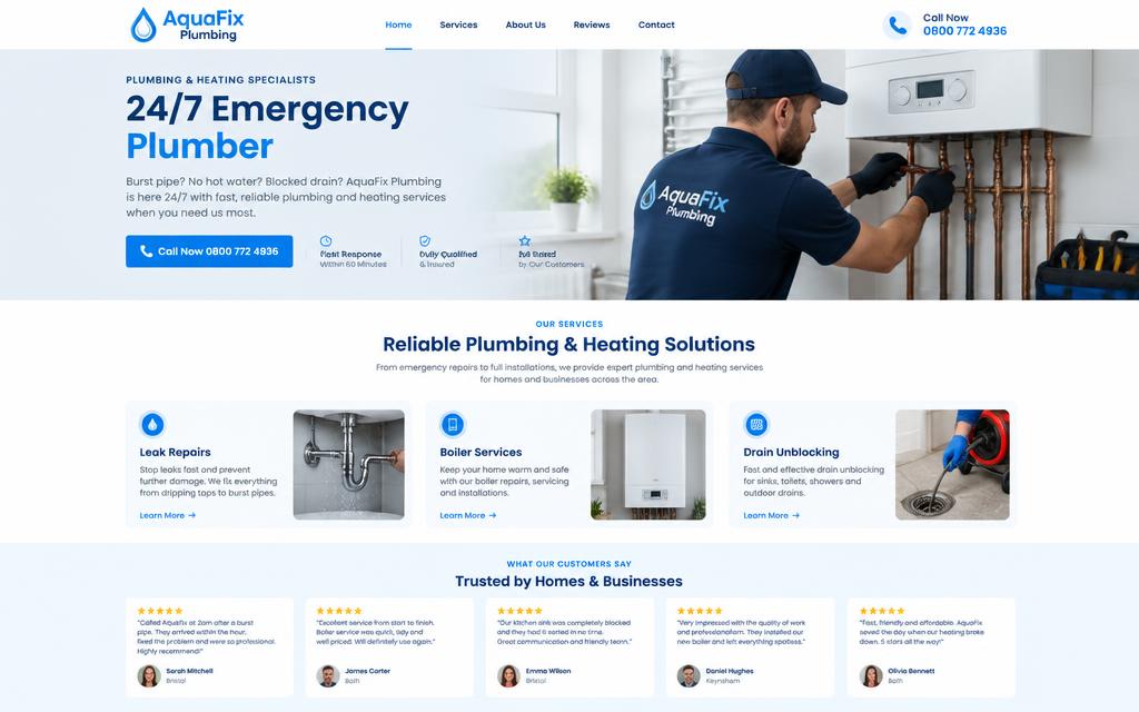 AquaFix Plumbing main screen