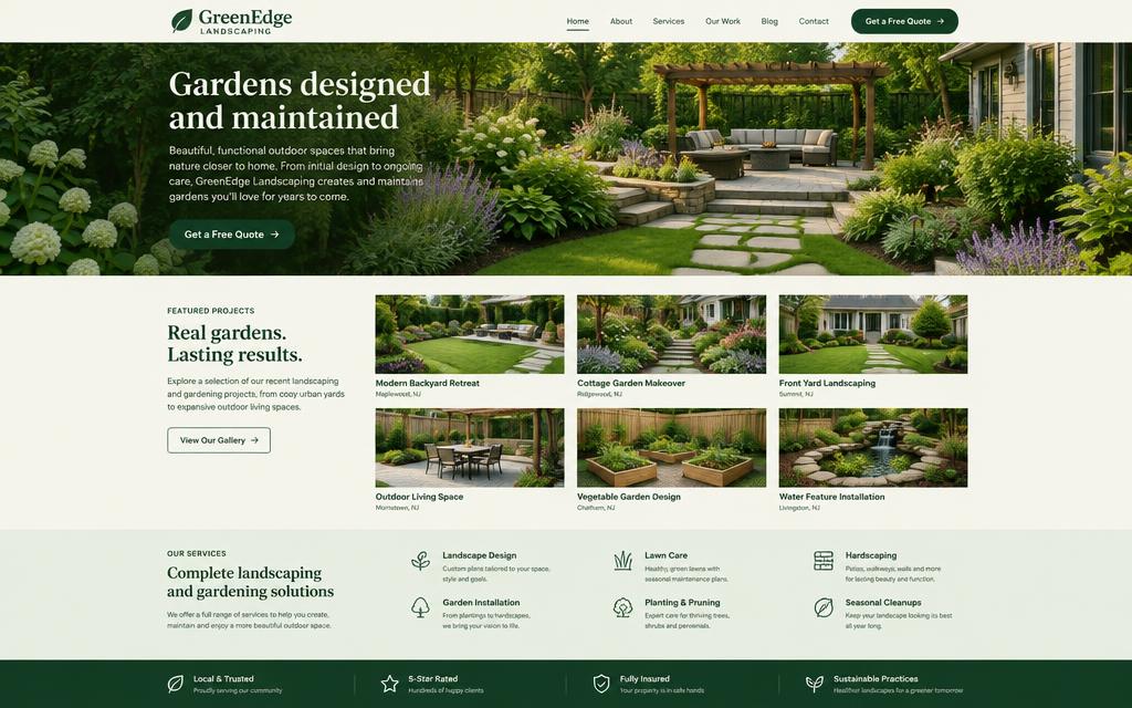 GreenEdge Landscaping main screen