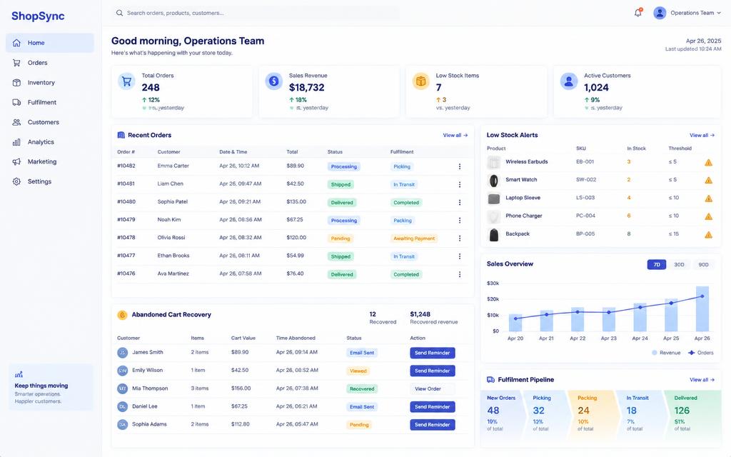 ShopSync main screen