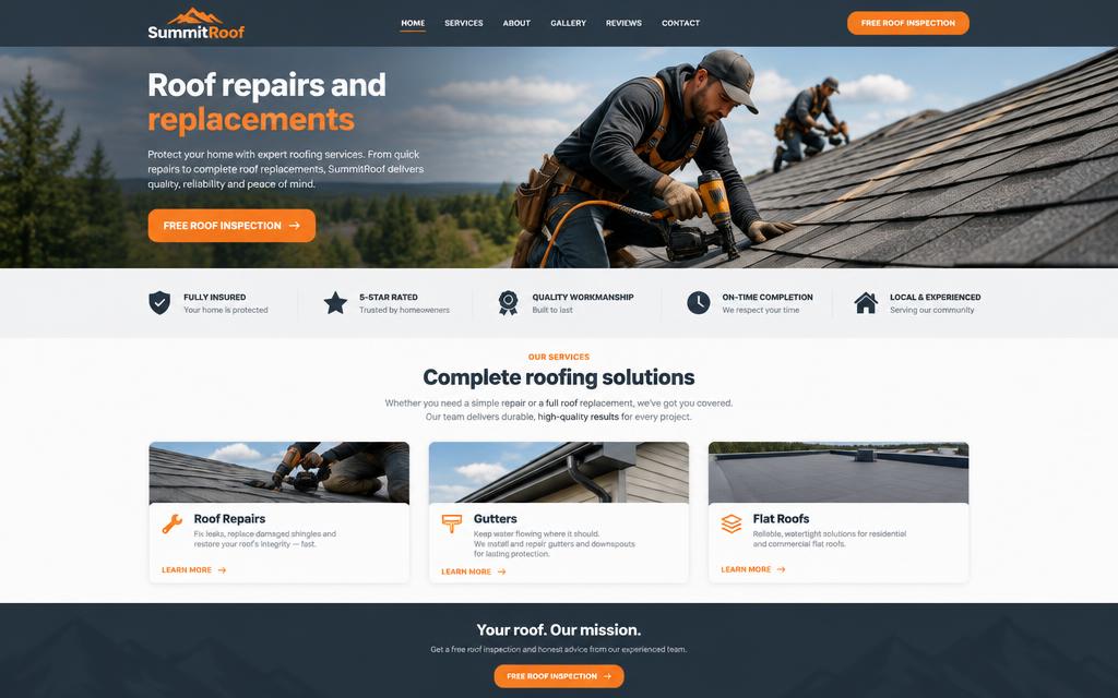 SummitRoof main screen